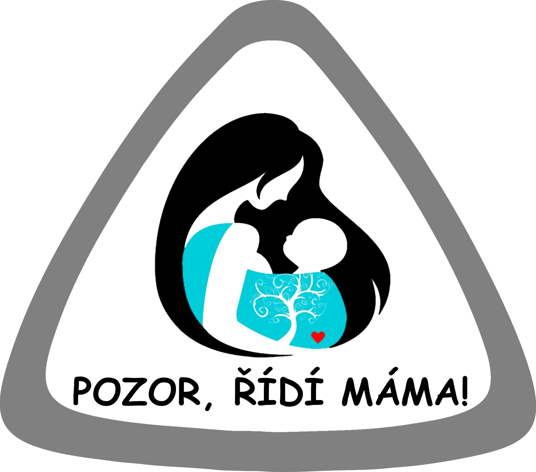 Samolepka na auto " Pozor, řídí máma! "modrá