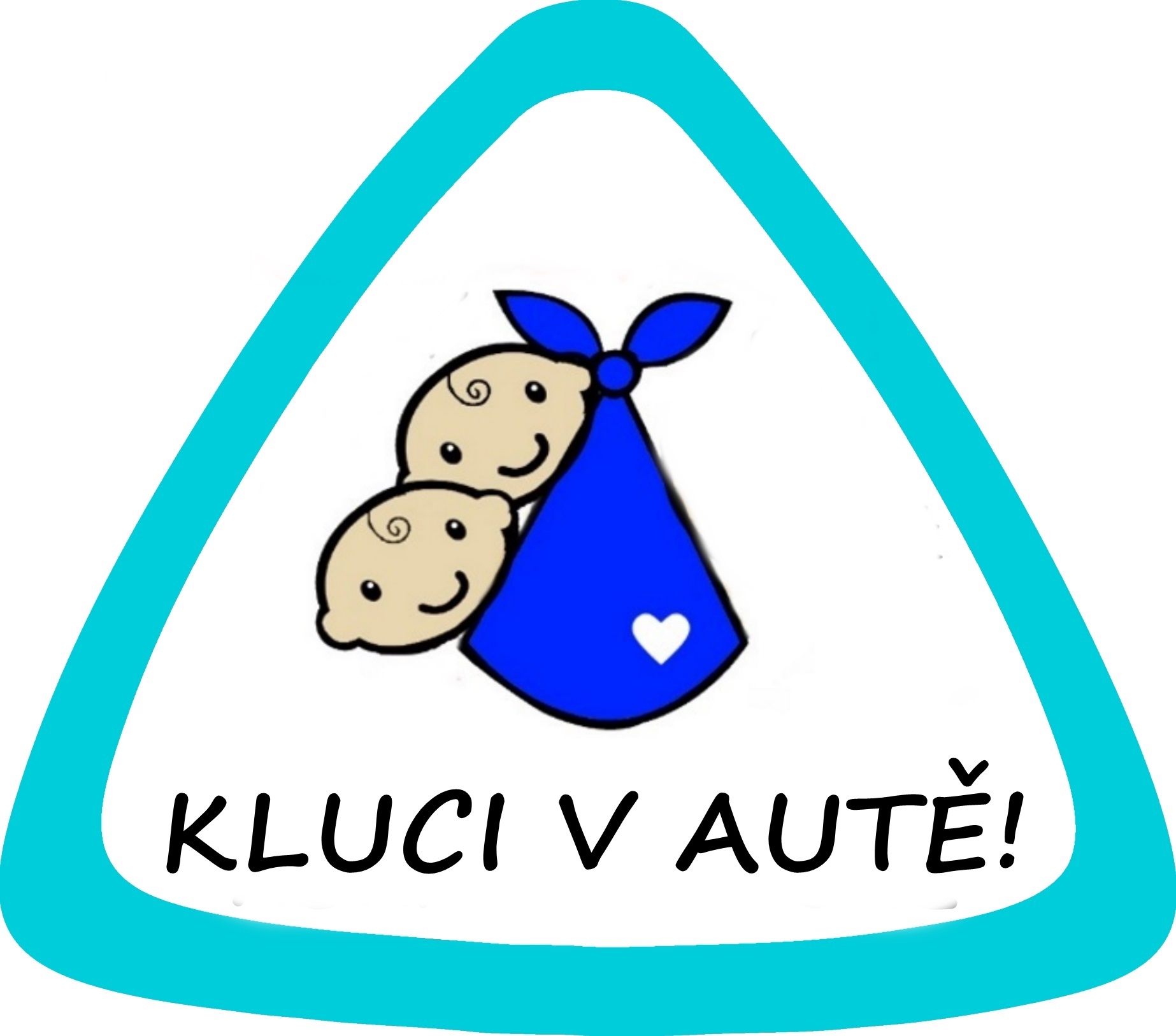 Samolepka na auto " 2 kluci v autě "modrá2