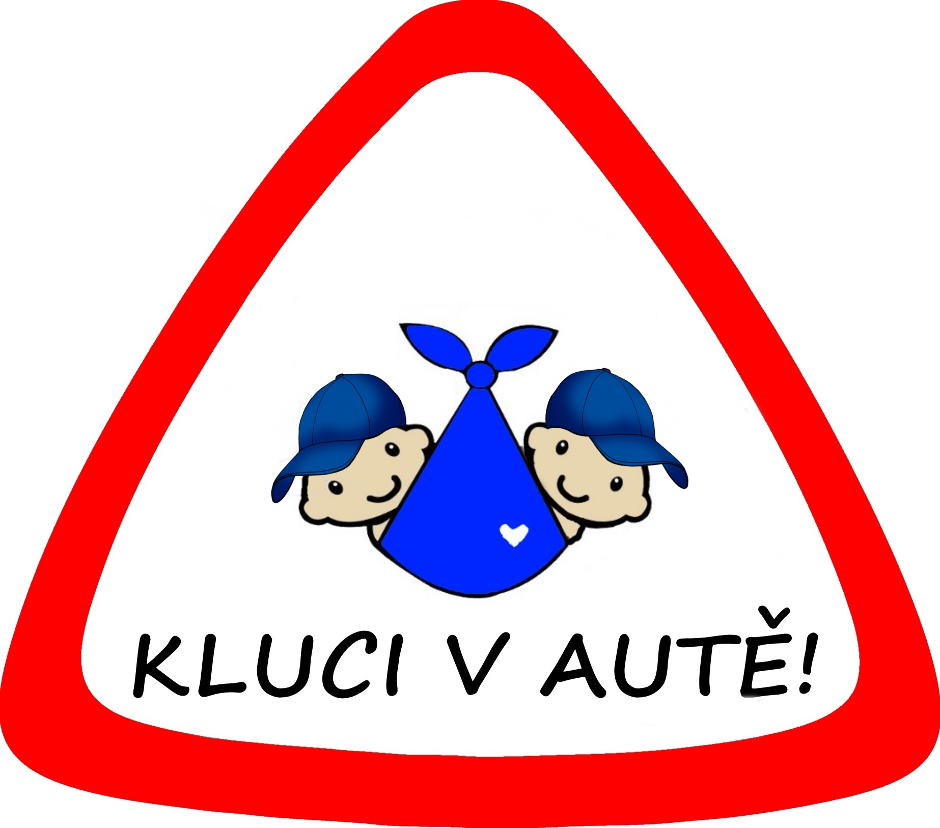 Samolepka na auto " 2 kluci v autě "modrá