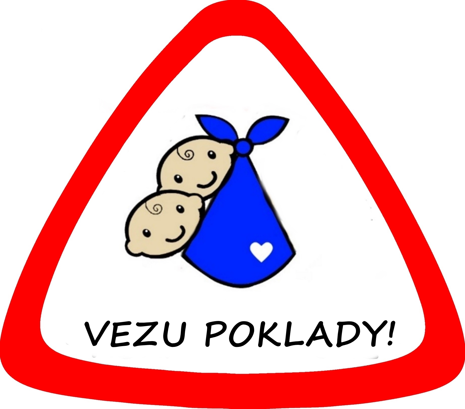 Samolepka na auto " Vezu poklady" kluci