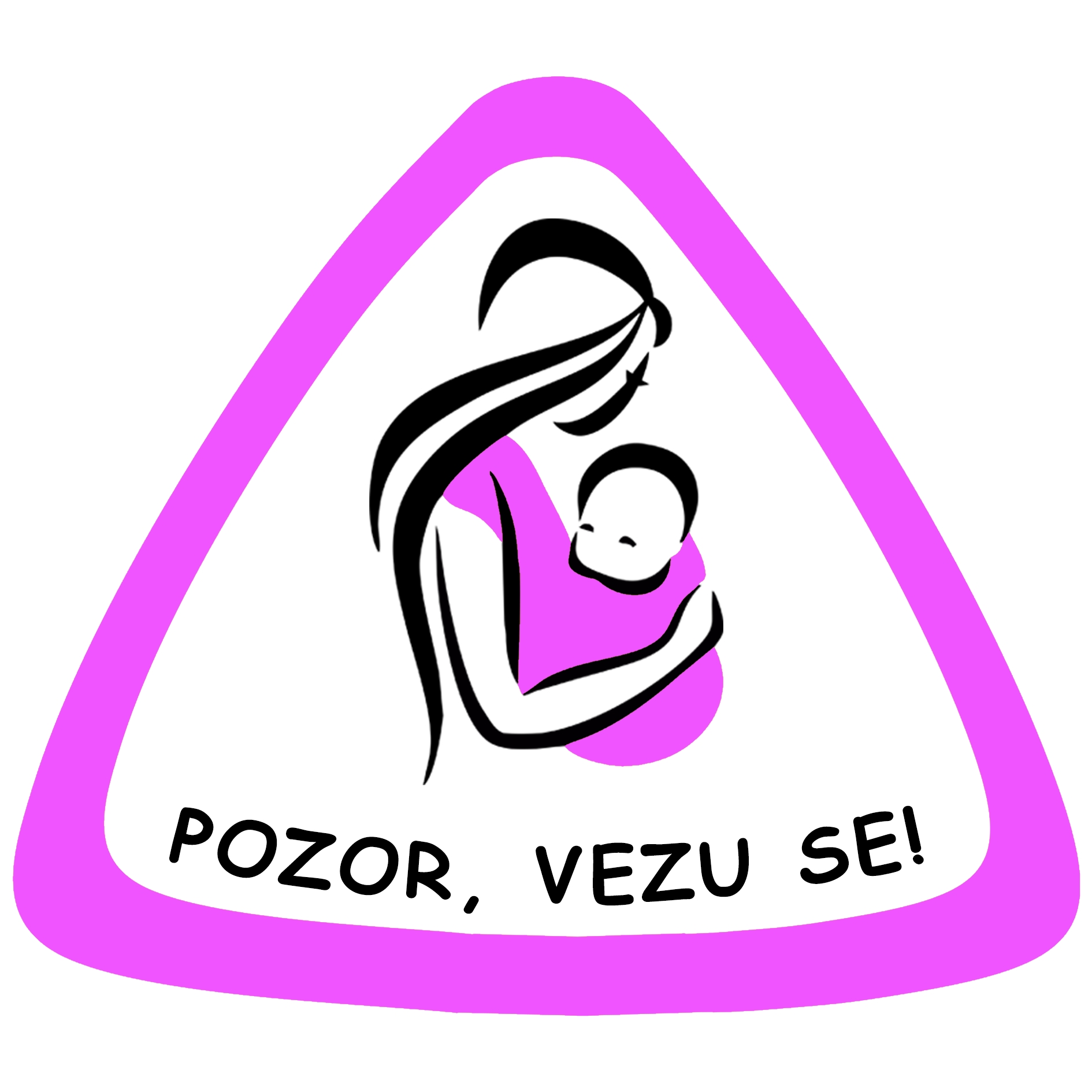 Samolepka na auto " Pozor,vezu se "fialová lila