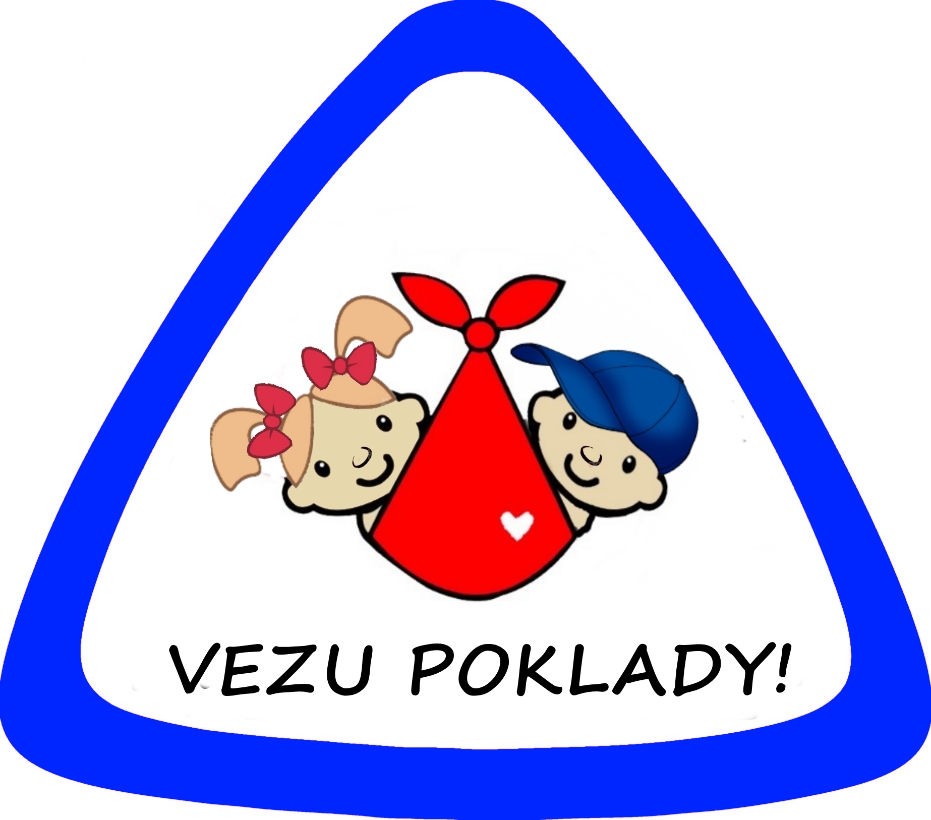 Samolepka na auto " Vezu poklady" děti tmavěmodrá