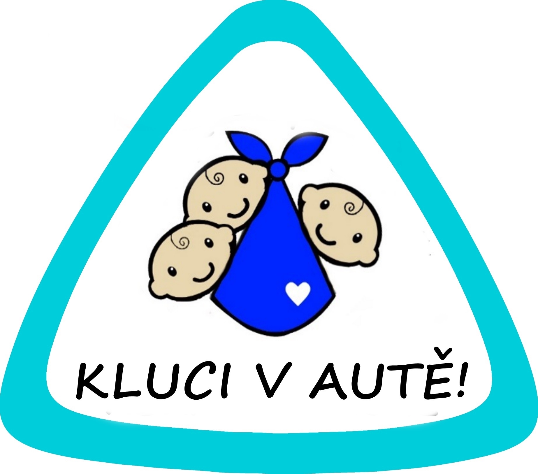 Samolepka na auto " 3 kluci v autě "modrá