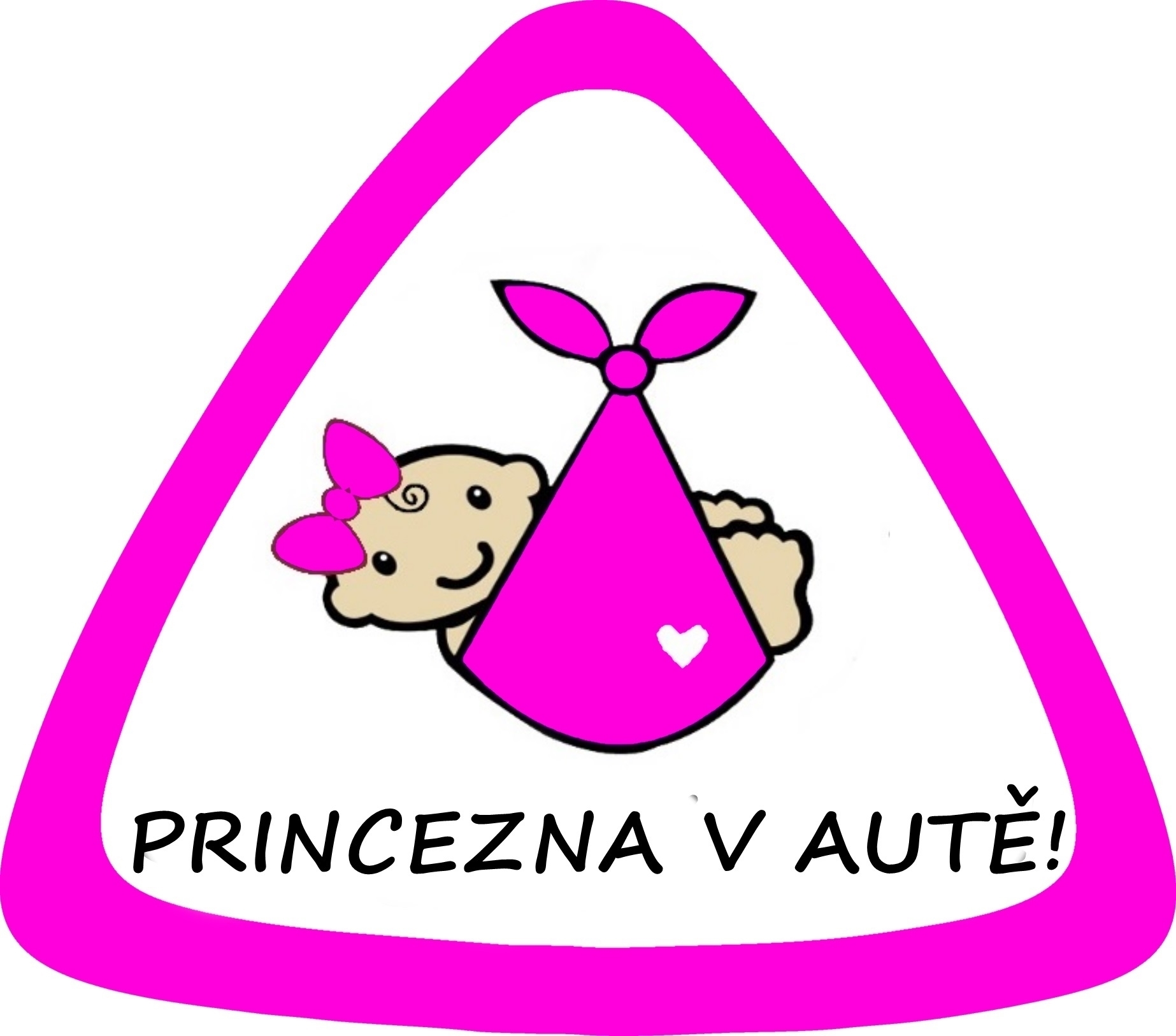 Samolepka na auto " princezna v autě "růžová