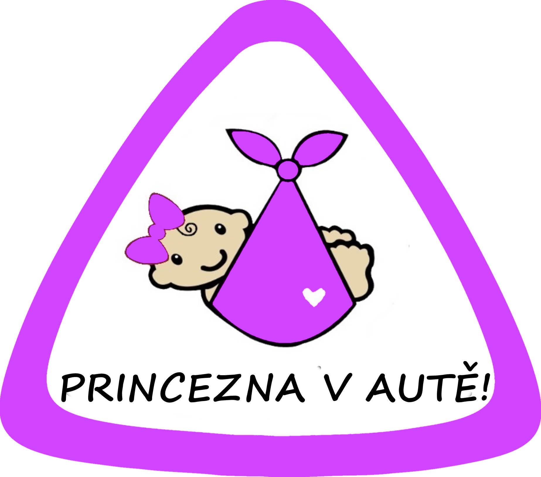 Samolepka na auto " princezna v autě "fialová