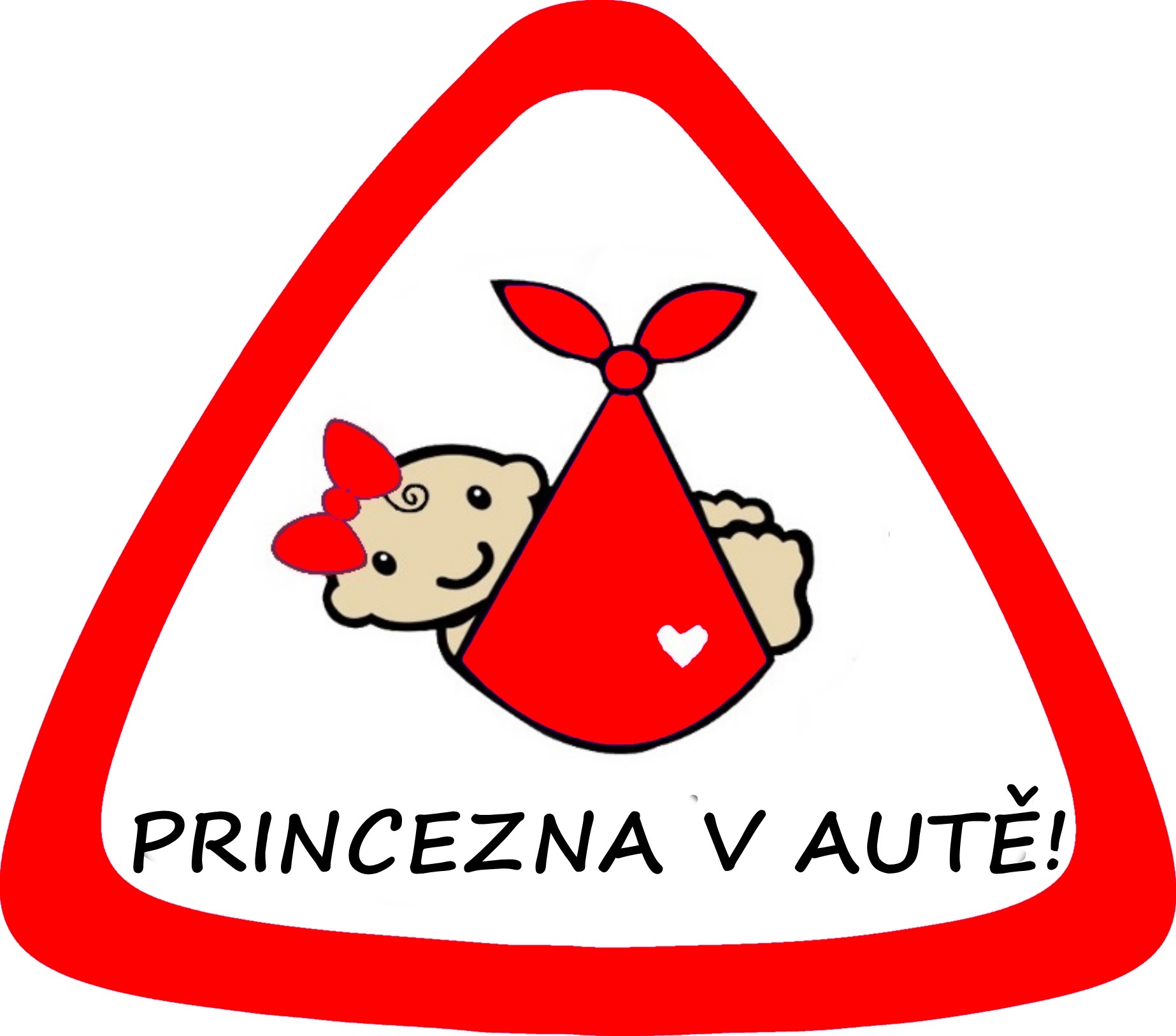 Samolepka na auto " princezna v autě" celočervená