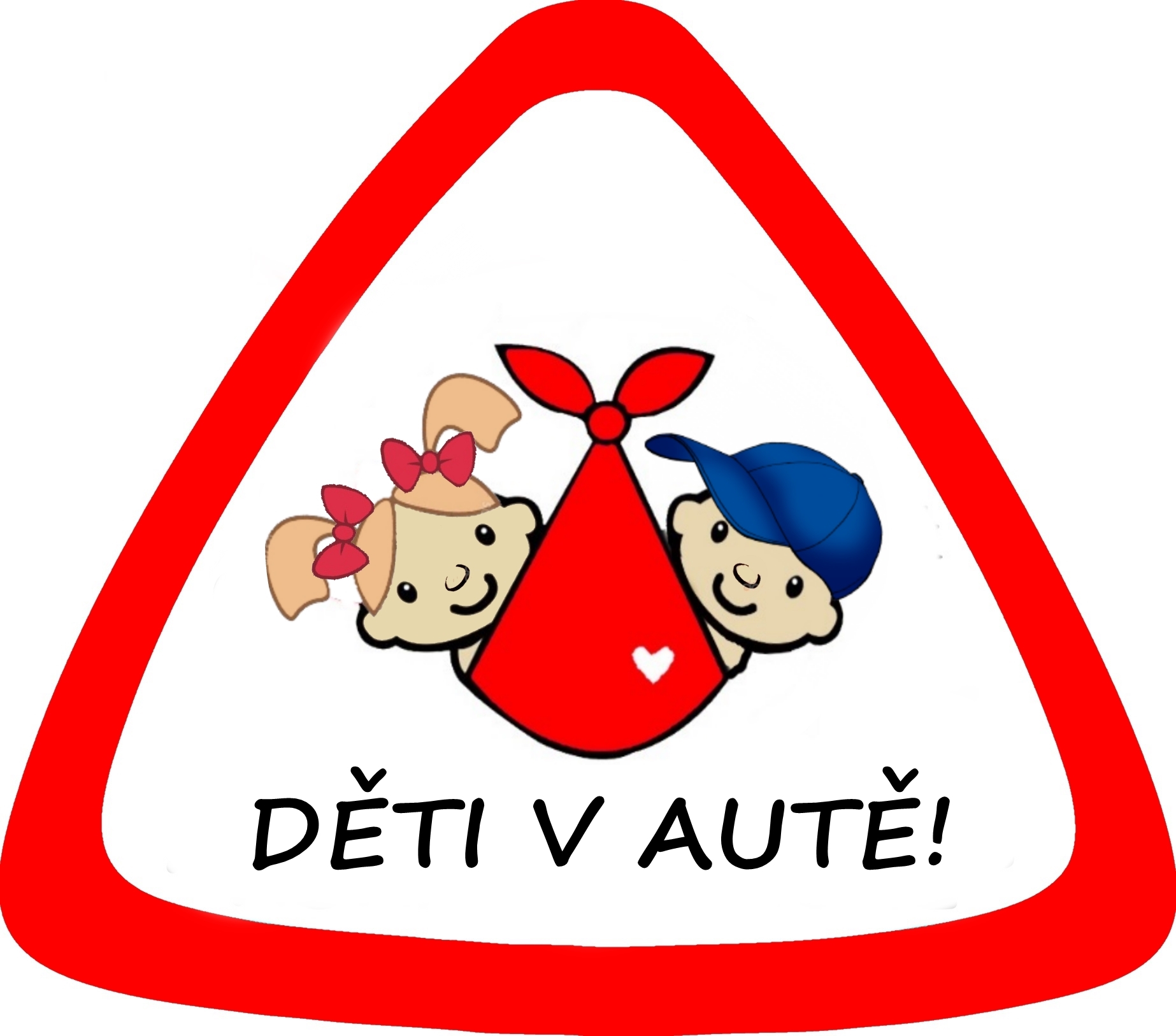 Samolepka na auto " děti v autě" červená