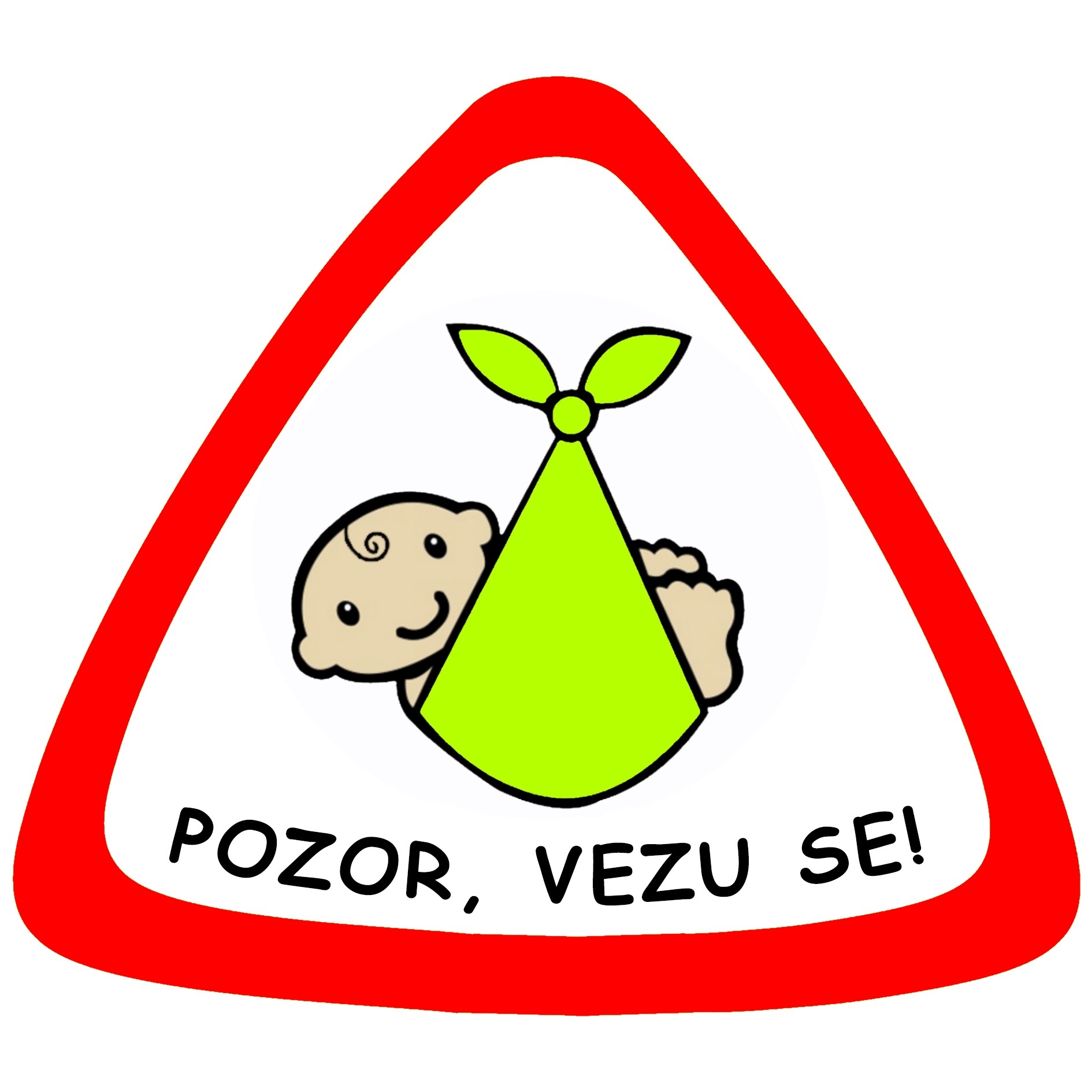 Samolepka na auto " pozor, vezu se "zelený uzlík