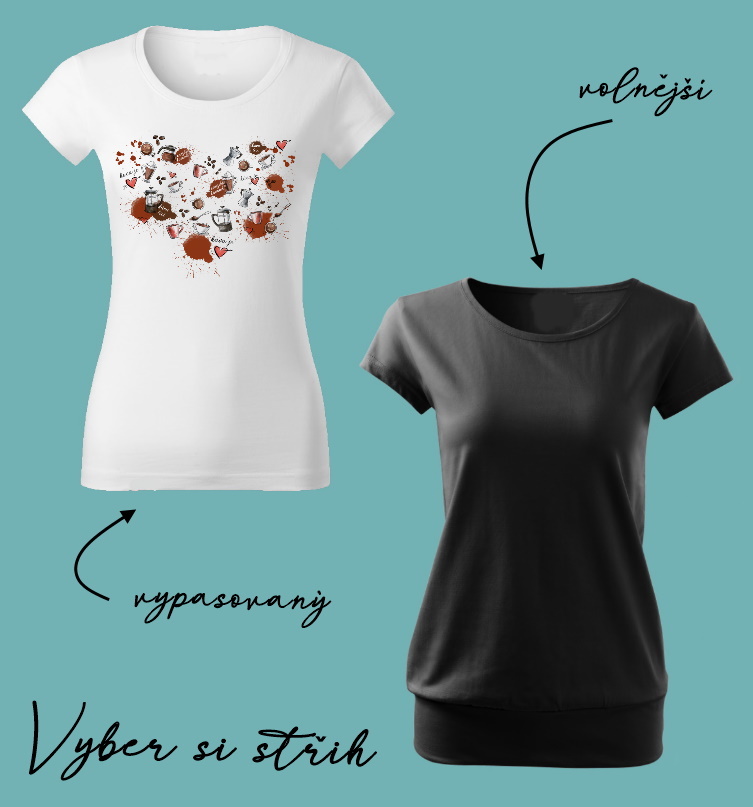 Dámské tričko Kafe je láska