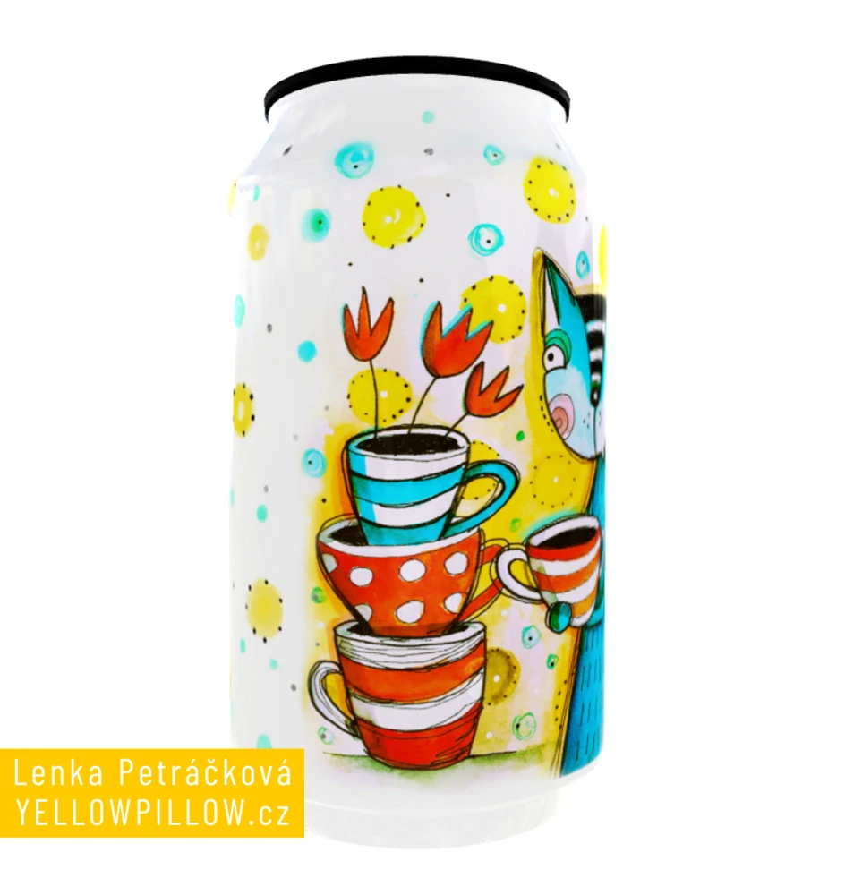 Termoplechovka Kočka s hrnečky