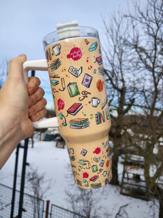 MAXI Termohrnek Čtu, tedy jsem! Broskvový