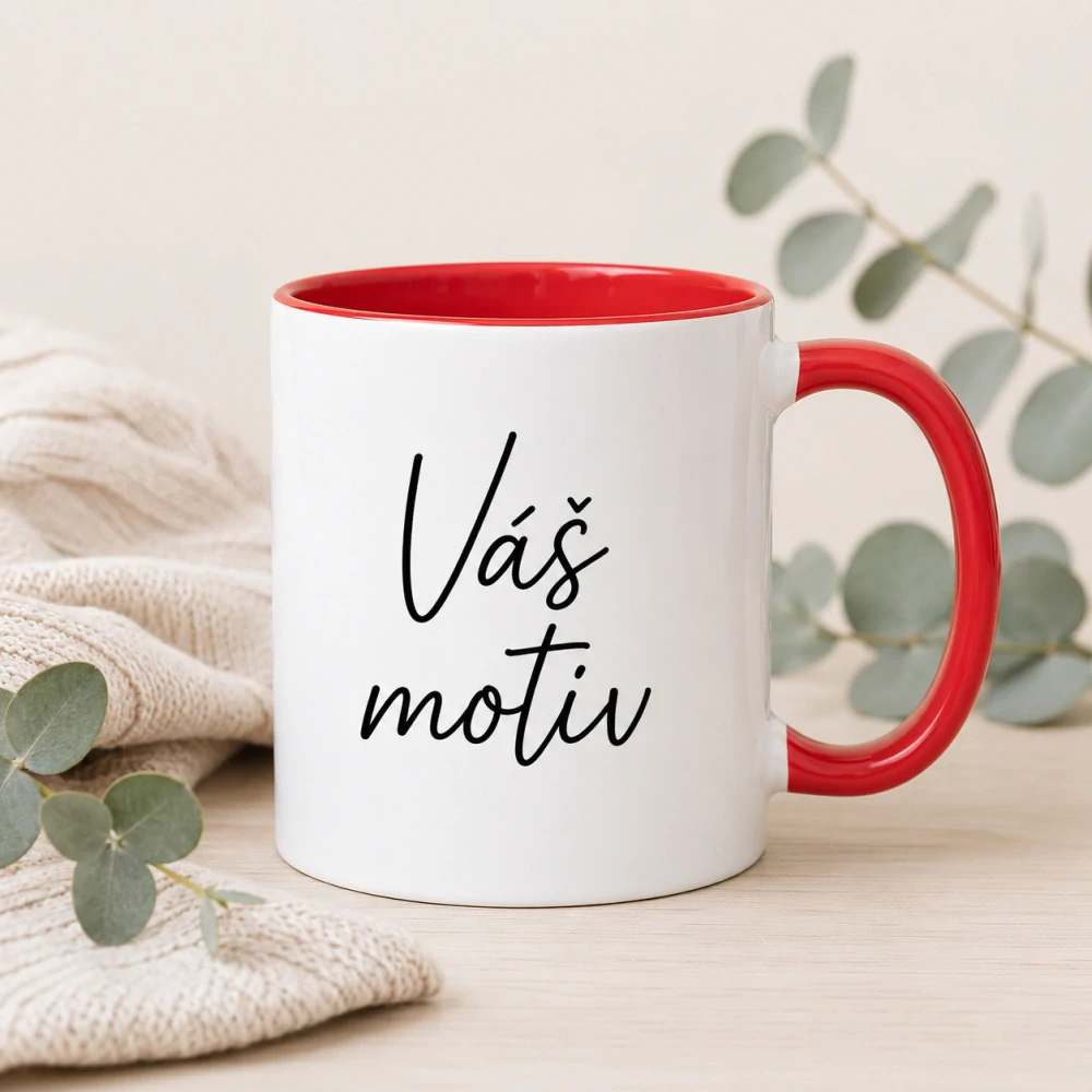 Keramický hrnek klasik barevné ouško a vnitřek 300ml