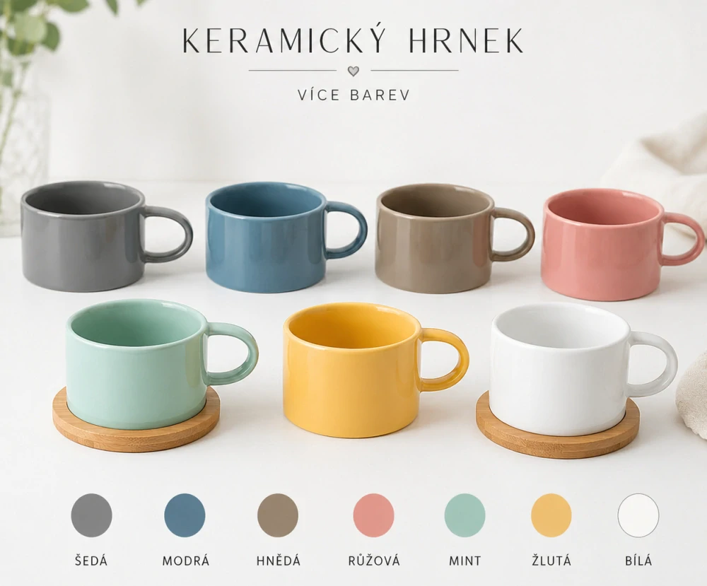 Keramický hrnek makronka 200ml různé barvy