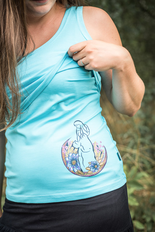 Kojící tričko/tílko, motiv matka a syn