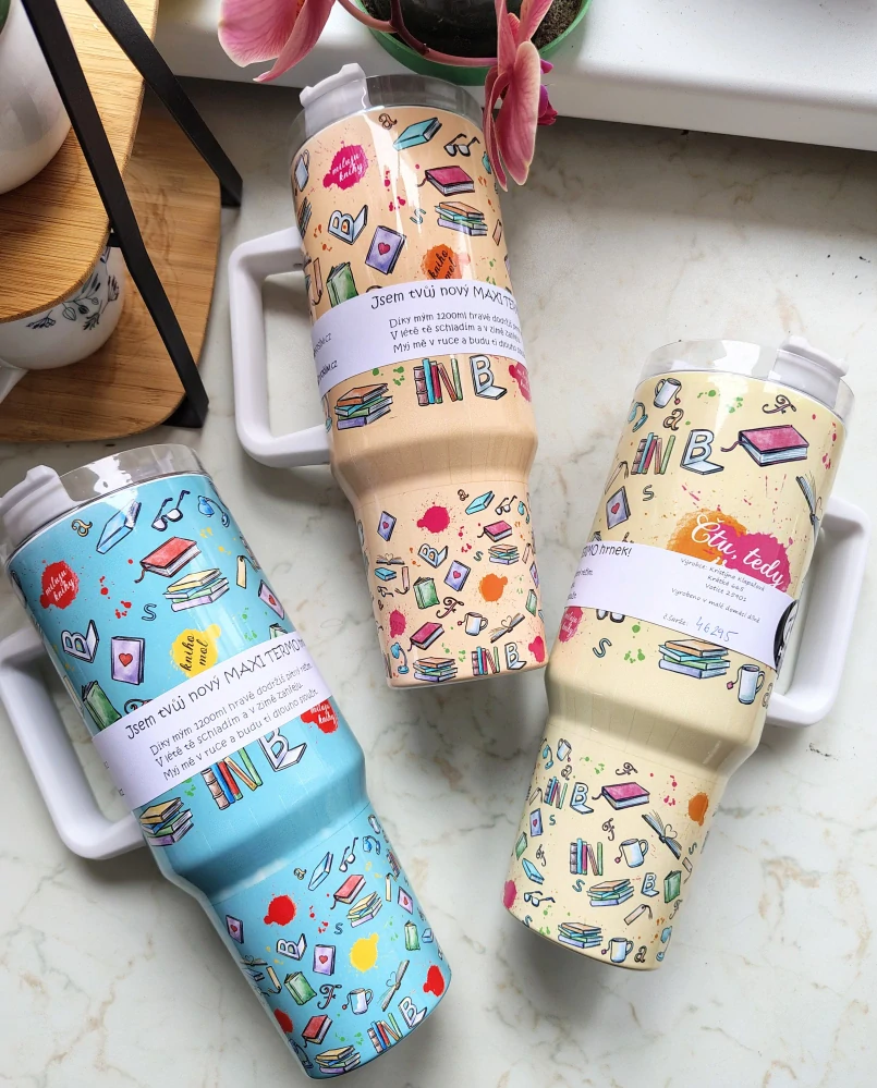 MAXI Termohrnek Čtu, tedy jsem! Mint