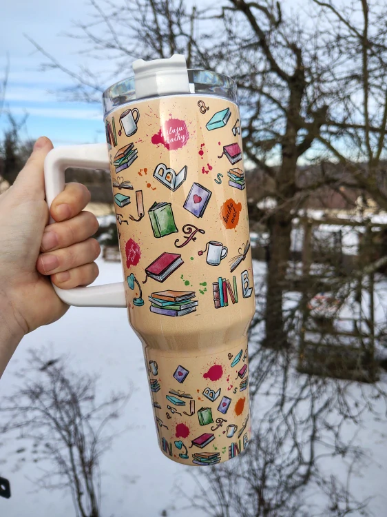 MAXI Termohrnek Čtu, tedy jsem! Broskvový